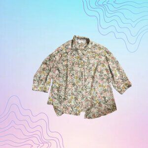 COLDWATER CREEK Floral Button-Up Blouse